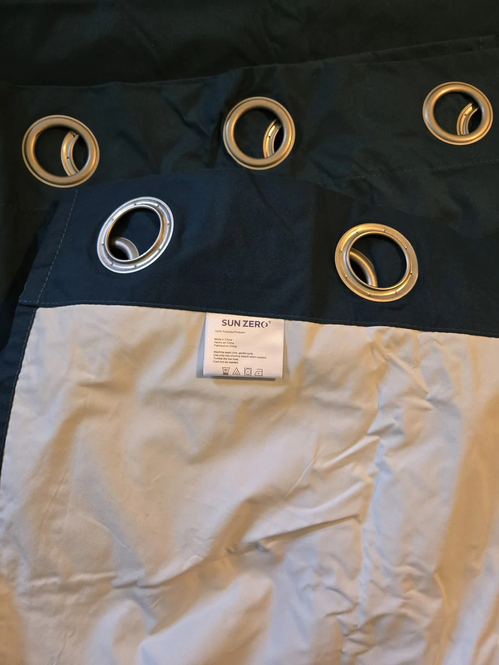 Sun Zero Cyrus Energy Saving Dark Teal Grommet Top Blackout Curtain Panels (2)